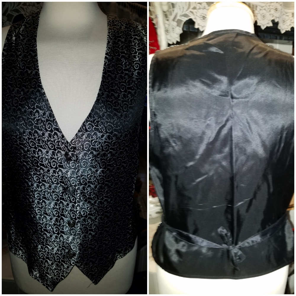 Vtg 90's Envious blk & silver vest size M